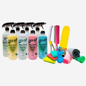 Pack Master Limpieza Profesional con Plumero y Cepillos - 4 Aromas Eco-jin