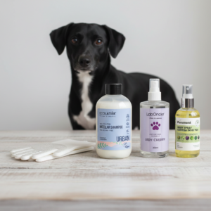 Kit de limpieza de mascotas, con guantes de silicona, champú anticontaminación, perfume y repelente de insectos